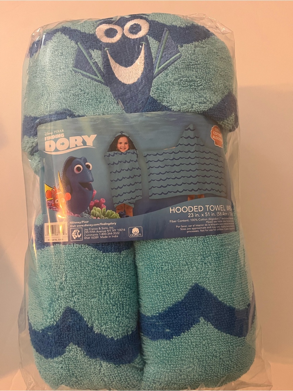 Finding Dory Hooded Kids Towel - Blue & Aqua